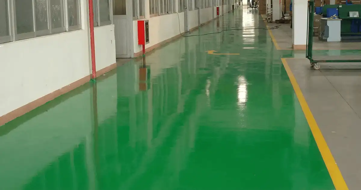 A factory floor professionally covered and marked with epoxy flooring in Gilbert, AZ