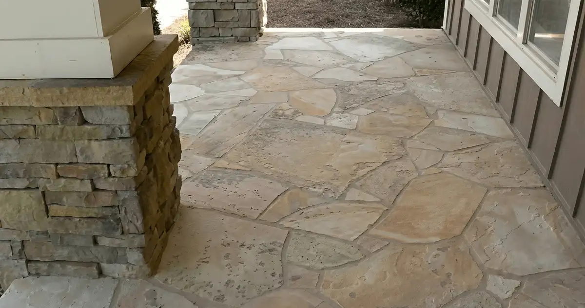 House entrance with professionally installed stone flooring in Gilbert AZ