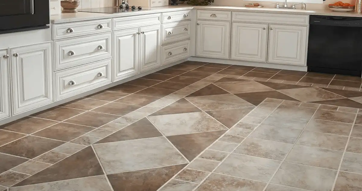 Kitchen with white cabinets and a professionally installed tile floor in Gilbert, AZ